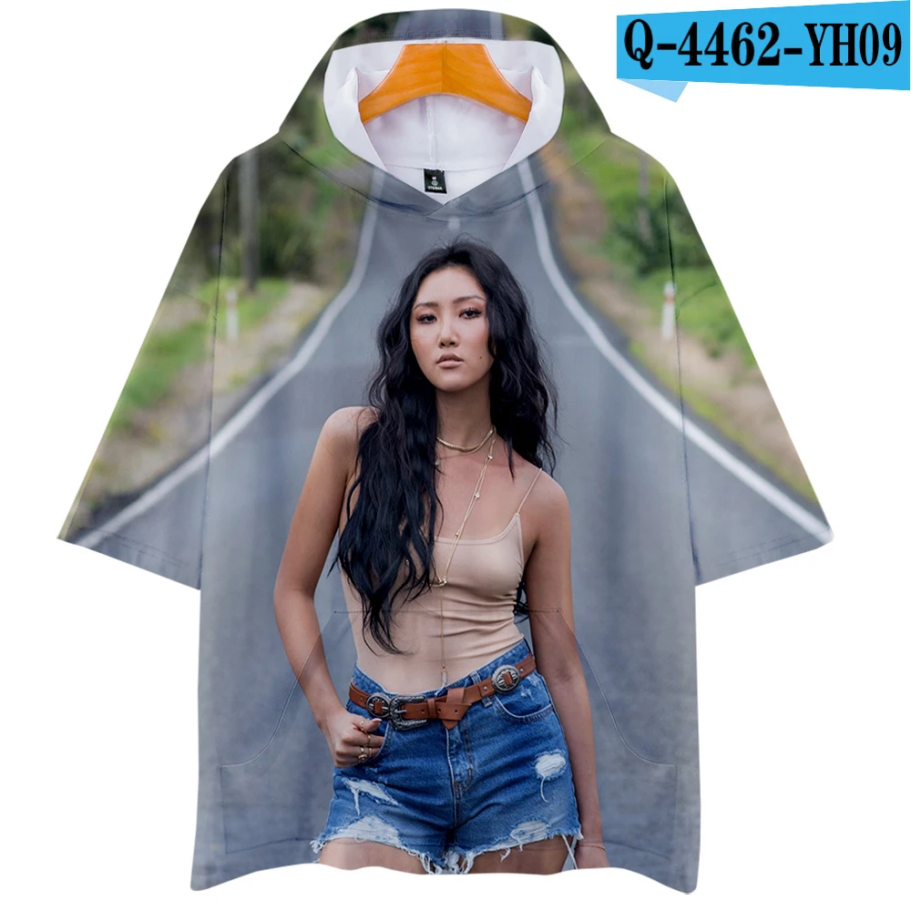 MAMAMOO 3D печатных с капюшоном и изображением героев мультфильмов Для женщин/Для мужчин модные летние шорты рукав футболки Лидер продаж Повседневное KPOP Верхняя одежда футболка - Цвет: Небесно-голубой