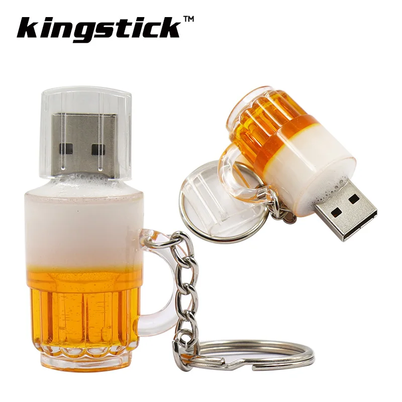Kingstick мини Usb флеш-накопители маленькая пивная чашка бутылка Флешка Usb карта памяти, Флеш накопитель