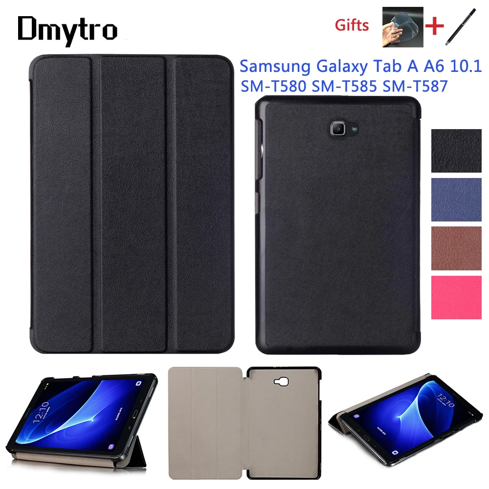Для Samsung Galaxy Tab A A6 10 1 дюймов SM T580 T585 T587 искусственная кожа тонкий складной стиль