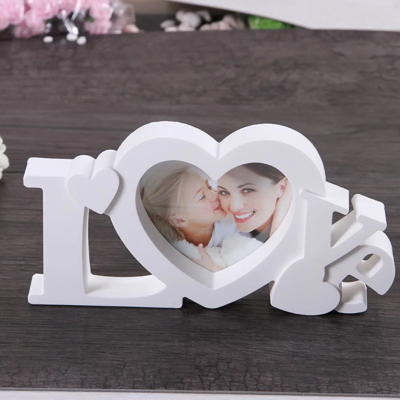 50 шт./лот Pure Love фоторамка в форме белого сердца с одной картинкой 4x4 дюйма для