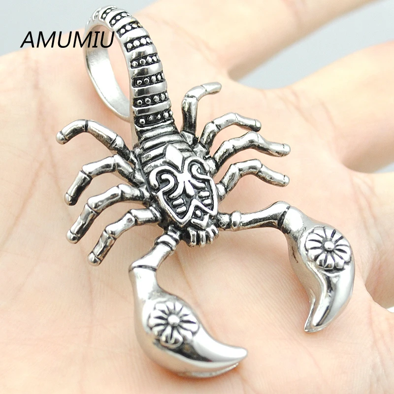 Подвеска AMUMIU в виде скорпиона золотого цвета ожерелье из нержавеющей стали с