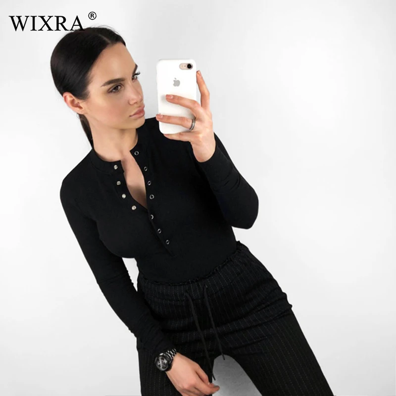 Женский комбидресс с длинным рукавом Wixra однотонный комбинезон на пуговицах