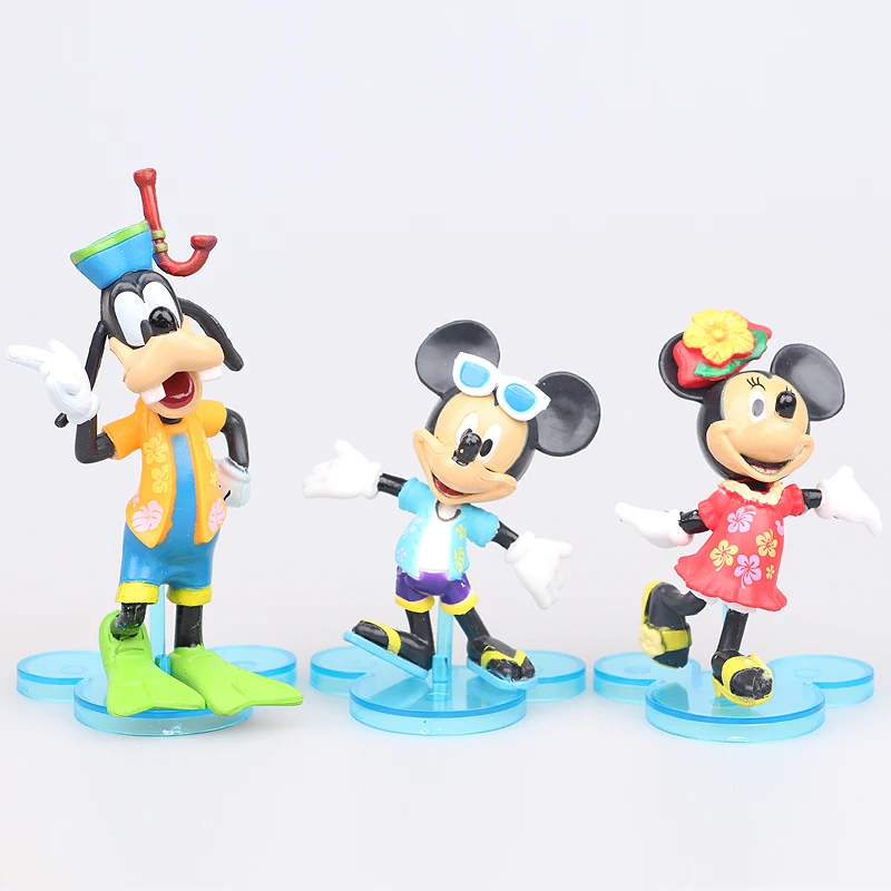 Disney Игрушечные лошадки 6 шт./лот 10 см Микки и Минни Маус Дональд Дак ПВХ фигурку