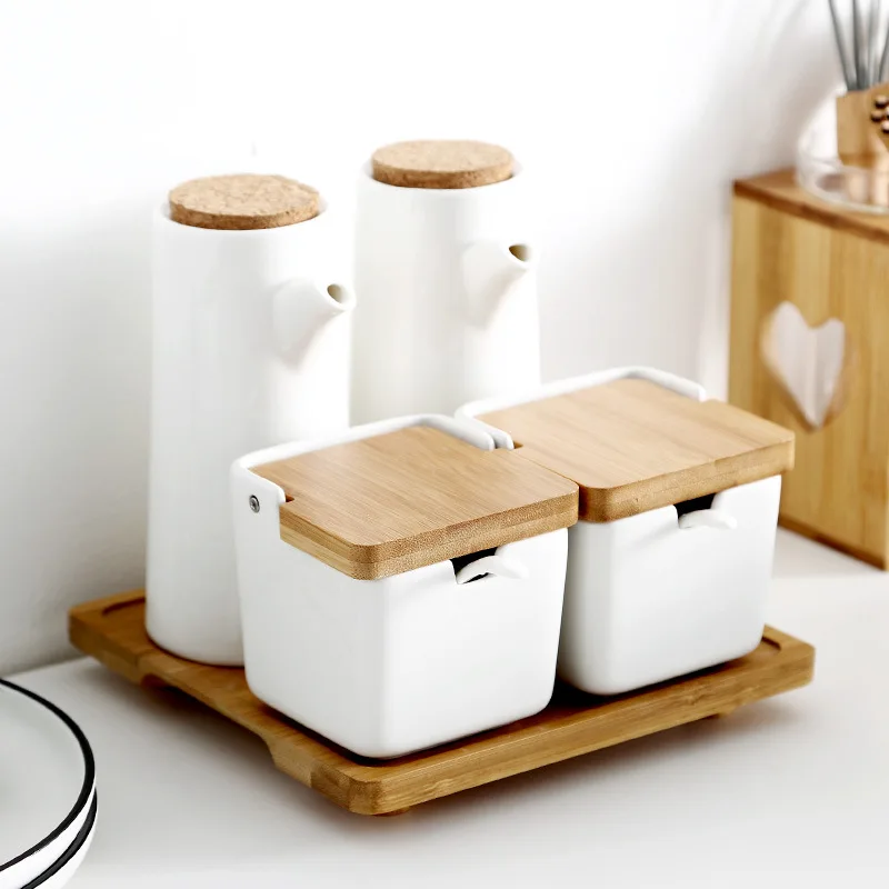 Бытовая Керамическая бутылка для приправ коробка масла уксуса горшок соевого