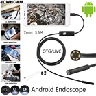 JCWHCAM 7 мм Android OTG USB эндоскопическая камера 3,5 м гибкий USB-кабель для телефона Android бороскоп эндоскоп Инспекционная камера-змея