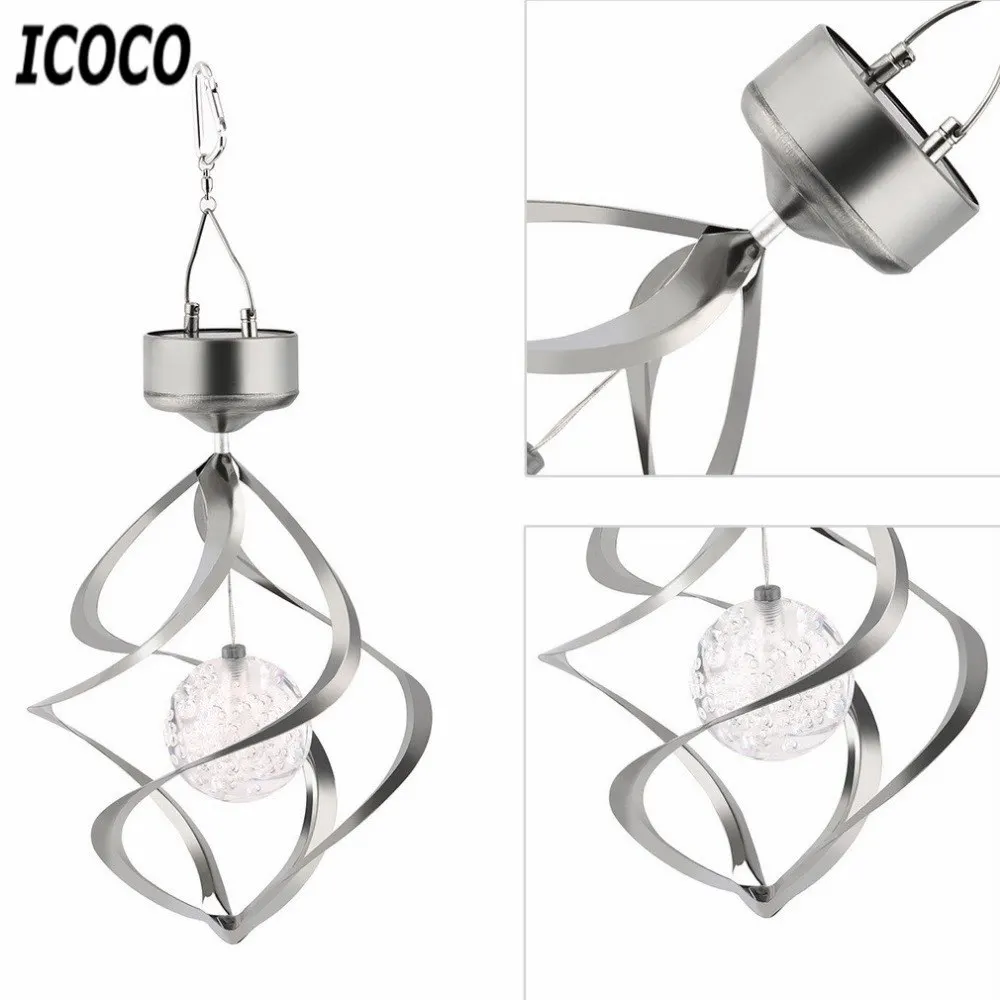 Изменение цвета на солнечных батареях LED ветер куранты Спиннер открытый висящий