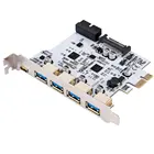 Плата расширения PCI Express PCI-E на USB 3,0, 5 портов + 1 порт USB 3,0
