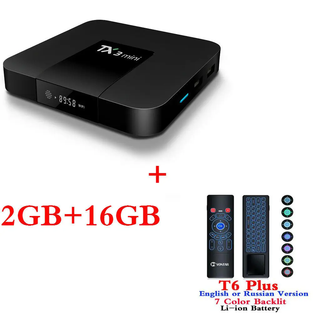 2GB16GB T6 Смарт Android 8,1 ТВ приставка TX3 мини Amlogic S905W 2GB16GB четырехъядерный H.265 4K 2,4 GHz WiFi медиаплеер ТВ приставка tanix TX3 мини 1GB 8GB - Цвет: 2GB16GB T6
