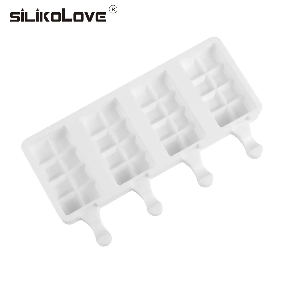 SILIKOLOVE форма решетки форма для мороженого, силиконовая форма для приготовления мороженого, замороженная С Деревянными Палочками helado sorvete