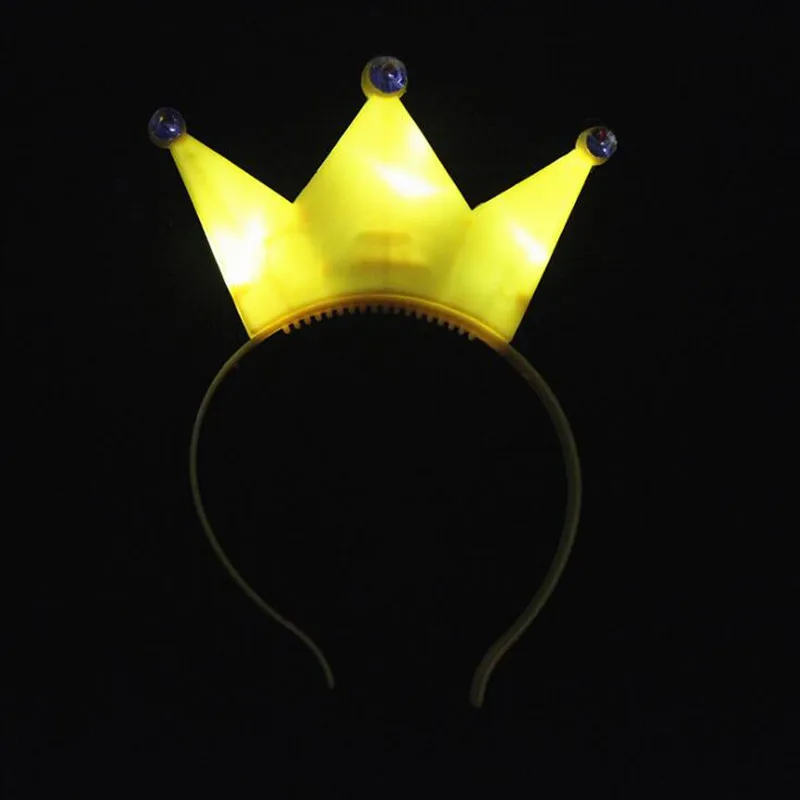 all yellow 1 шт. красочный тиара корона принцессы светодиодный мигает повязка на голову для детей и взрослых осветить аксессуары для волос Rave сверкающие принадлежности для вечеринки - Цвет: all yellow