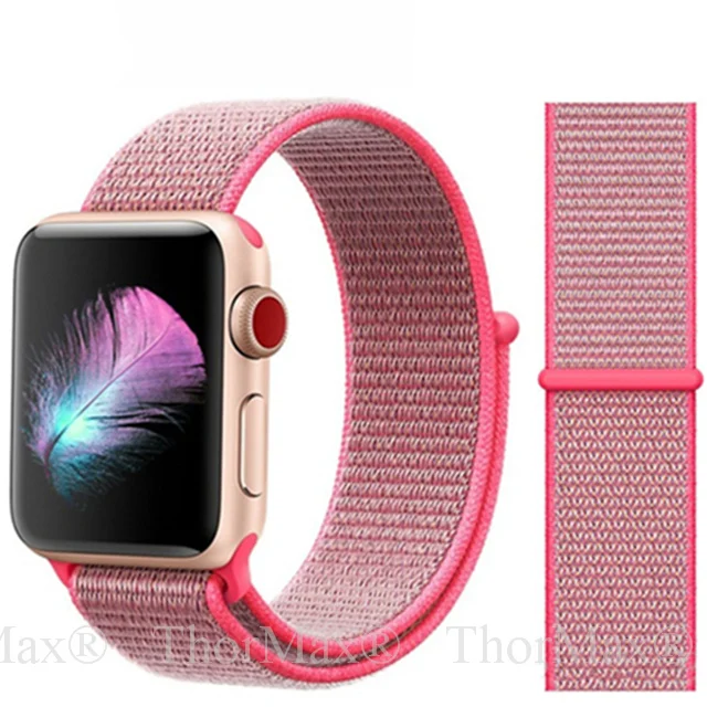 10-Hot Powder Для наручных часов Apple Watch, версии мягкий нейлон 40 мм 44 мм для наручных часов iWatch, сменный ремешок спортивный петля для наручных часов Apple Watch 4 серии 3/2/1 38 мм 42 мм ремешок - Цвет ремешка: 10-Hot Powder