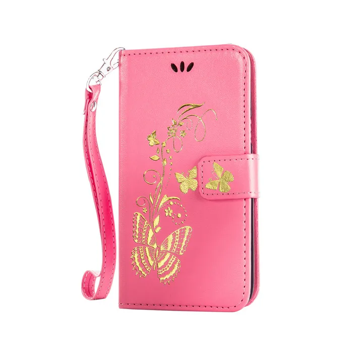 Wallet Case For Huawei Honor 5X Gild Butterfly Embossed PU Flip Leather Cover Phone With Stand |