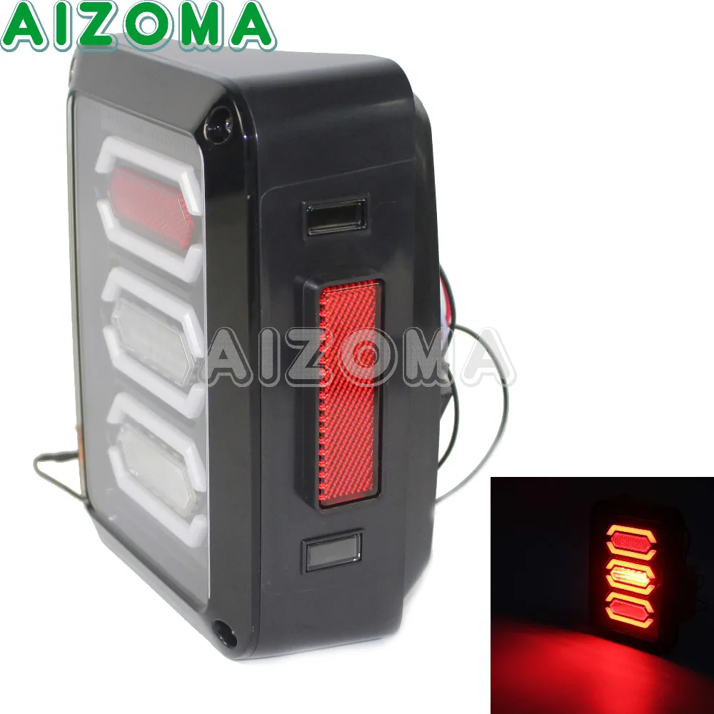 

LED Diamond Tail Light Black With Clear Lens For 2007-2017 Jeep Wrangler JK With Third Brake Light Car Safety Indicator Lamp