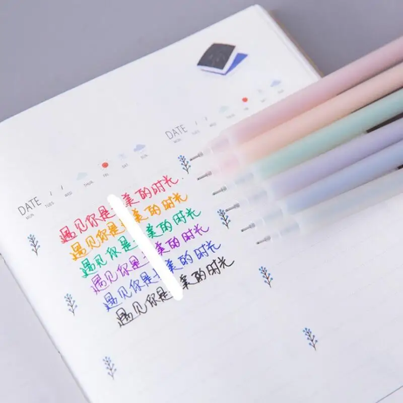 random and mix 30 шт./лот Muji стиль 0.5 мм простые гелевая ручка иглы полный черный нейтральный ручка школьные, офисные принадлежности - Цвет: random and mix