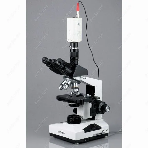 

Biological Video Compound Microscope--AmScope Supplies 40X-1600X Professional Biological Video Trinocular Compound Microscope