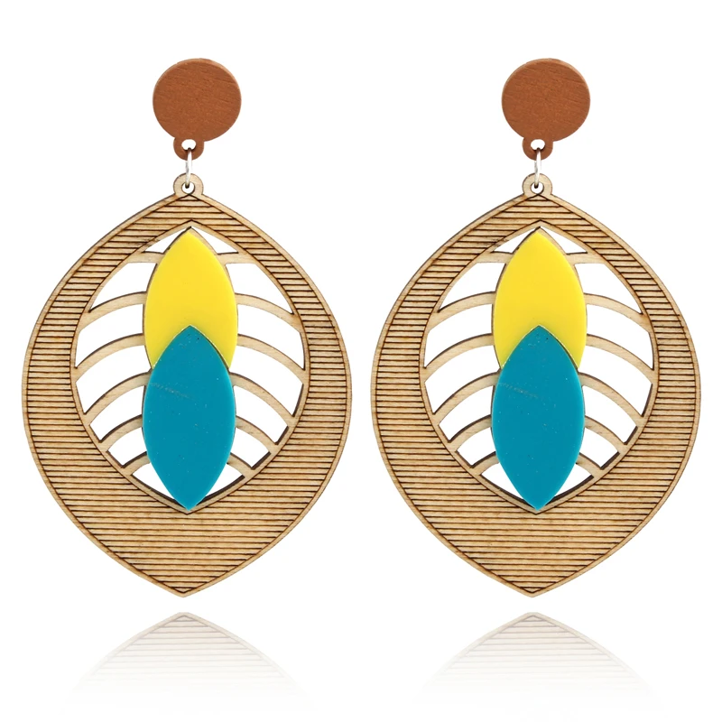 1 пара индийские африканские ювелирные изделия из смолы натуральные деревянные