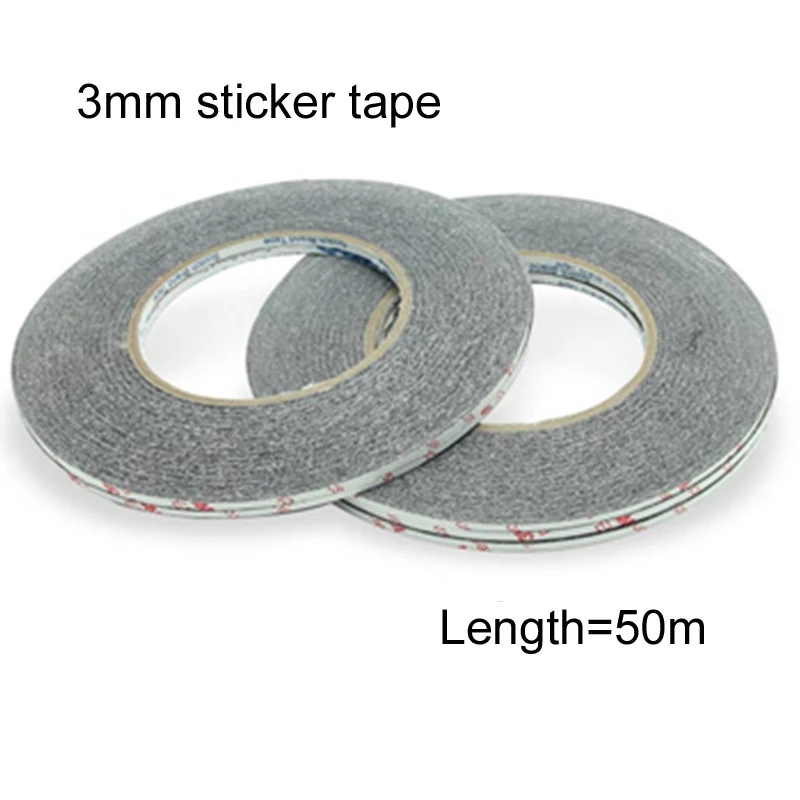 

2pcs/set 3mm*50m Black Double Sided Adhesive Tape for Mobile Phone Touch Screen Repair Sticker Tape