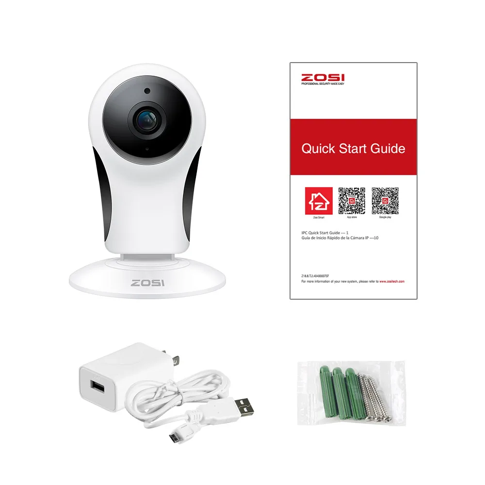 Беспроводная Wi Fi ip камера ZOSI 1080P Full HD Домашняя мини видеонаблюдения с ночным