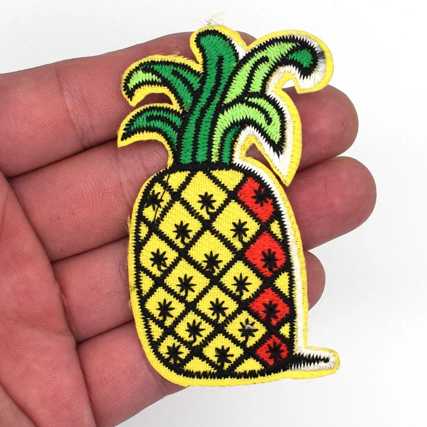 2 шт. ананасовые фруктовые нашивки Значки для одежды вышитые патчи приклеивания