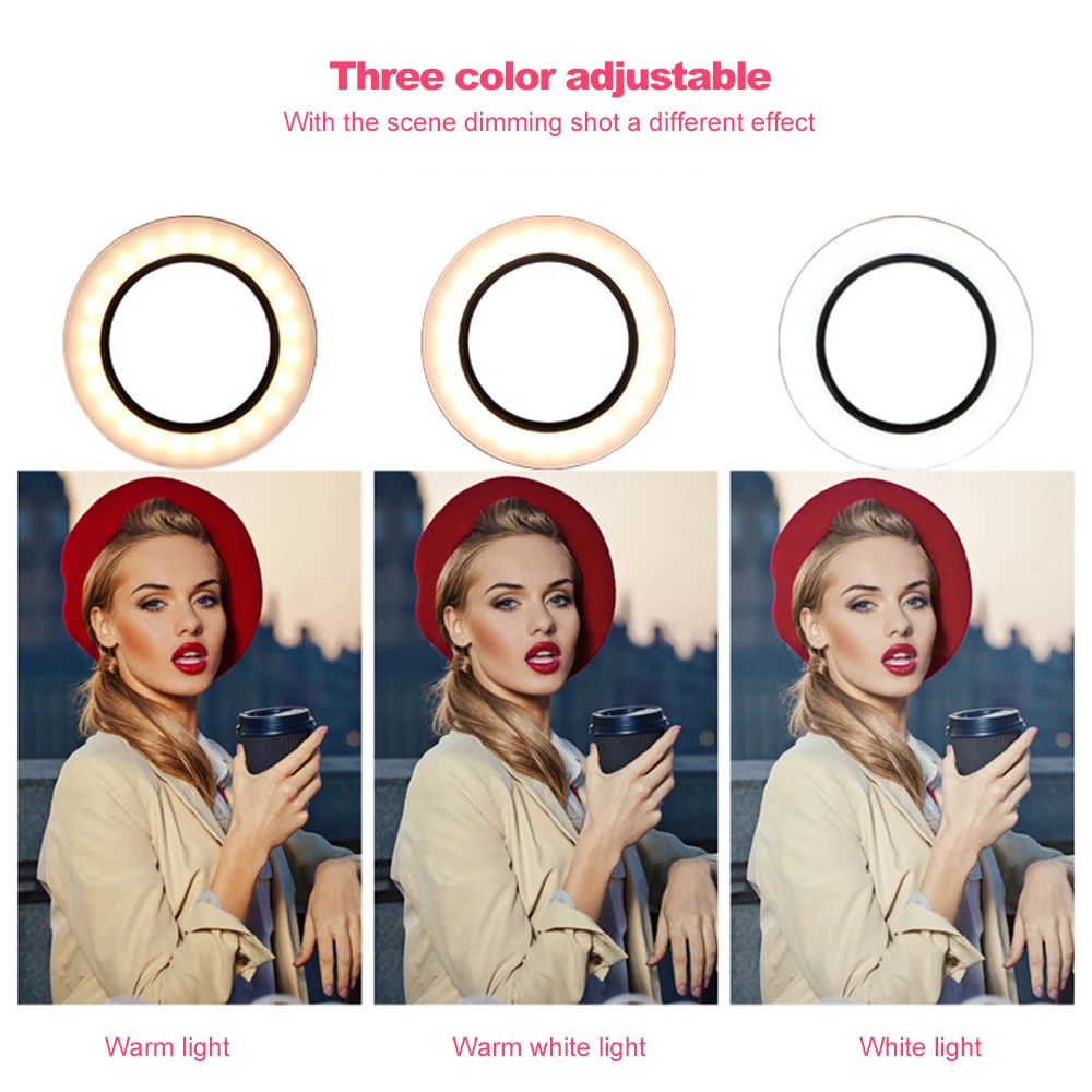 Светодиодсветильник лампа для селфи 160 мм с регулируемой яркостью|Наборы