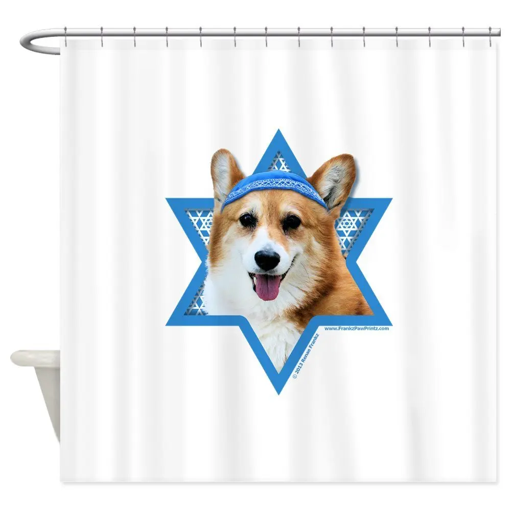 Наш дом Hanukkah Звезда Давида корги занавеска для душа декоративная ткань душевая в