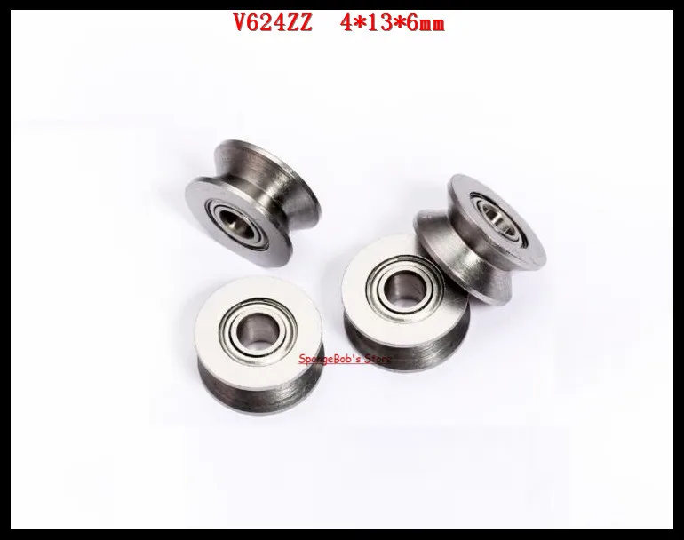 50 шт./лот V624ZZ 624VV V624 4x13x6 мм V канавка из углеродистой стали глубокий