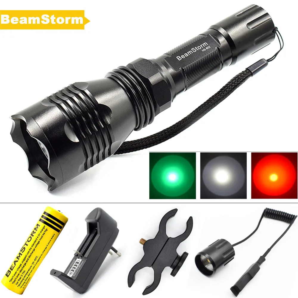 Beamstorm HS-802 Охота светодиодный фонарик белый зеленый красный свет междугородние
