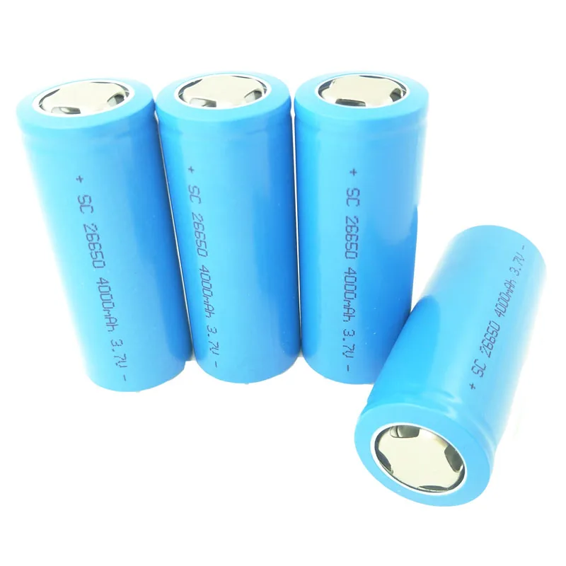 Laipuduo 4 шт. 26650 3 7 V Li-Ion 4000mAh аккумуляторная батарея для светодиодного фонарика 5А
