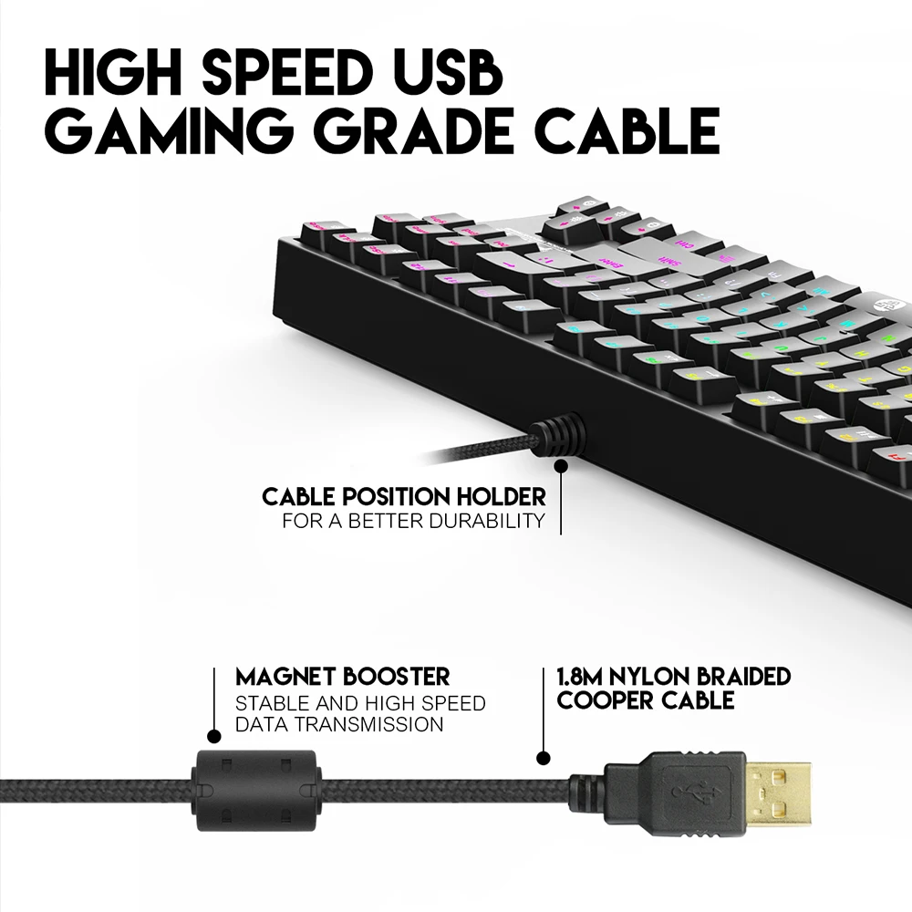 Игровая клавиатура Fantech MK872 RGB светодиодный черный/синий механическая