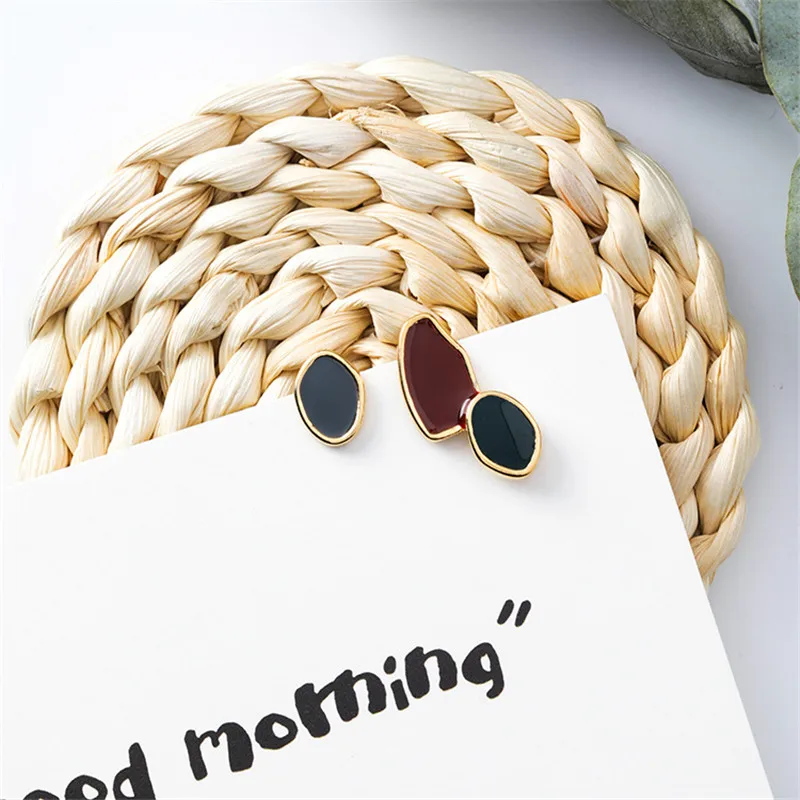 Новый дизайн женские Нерегулярные серьги модные корейские простые однотонные