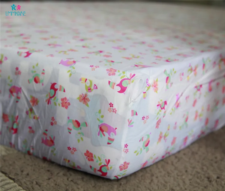 Fitted Sheet Хлопок детская кровать бамперы розовый мультфильм милый ребенок простыня одеяло кровать юбка дышащая детская кроватка постельные принадлежности наборы для маленьких девочек - Цвет: Fitted Sheet