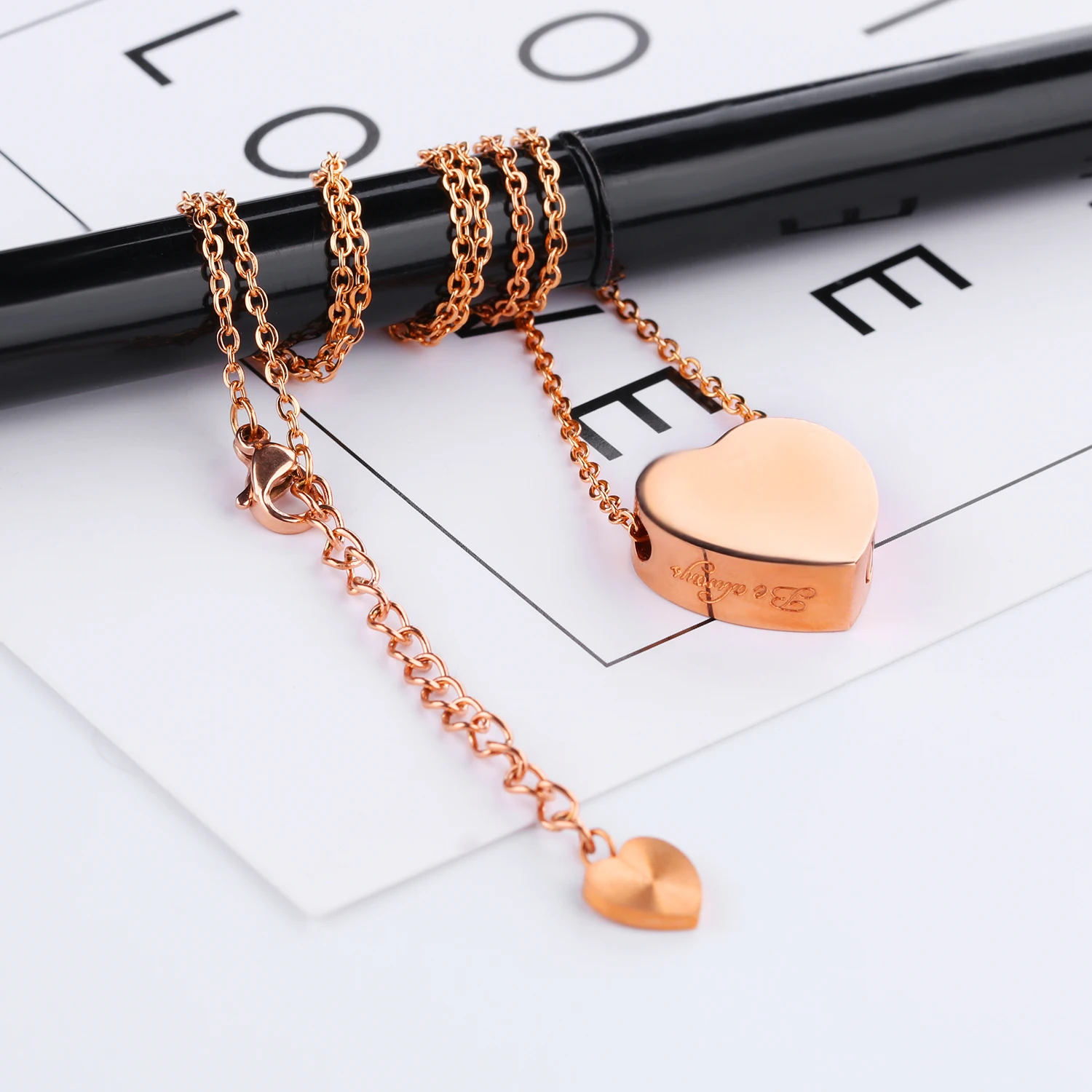 High Quality Rose Gold Colour Fashion Style Link Chain For Women Lady Short Cute Can Open Hollow Heart Chains Necklaces | Украшения и