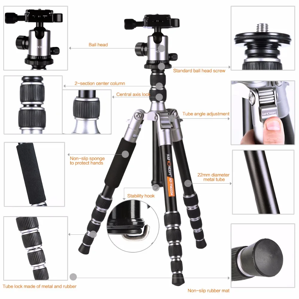 К &amp F Концепция Мини Профессиональный Штатив Камеры Из Алюминиевого Сплава