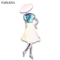 farlena jewelry natural shell figure brooches for women and men fashion girl banquet party brooch pin gifts free shipping bro345