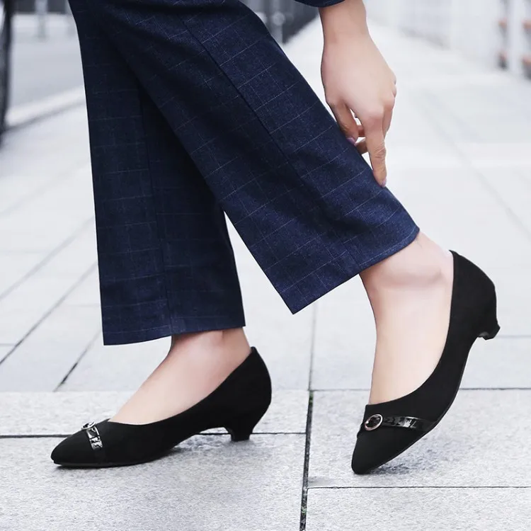 Женские туфли на высоком каблуке туфли-лодочки большого размера с милым ремешком