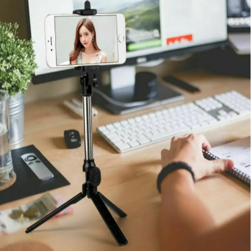 Выдвижная ручная селфи монопод Bluetooth затвор объектива Штатив для мобильного