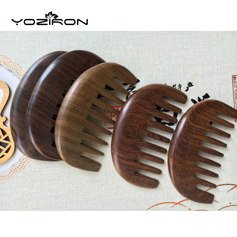 YOZIRON 1 шт. ручной работы деревянный сандаловое дерево широкий зуб гребень