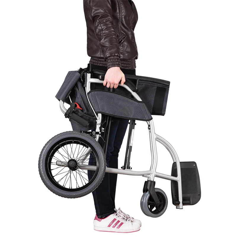 folding Aluminum Alloy Wheelchair Km-2500 Ultra Lightweight Portable Disabled Old Man Walking |