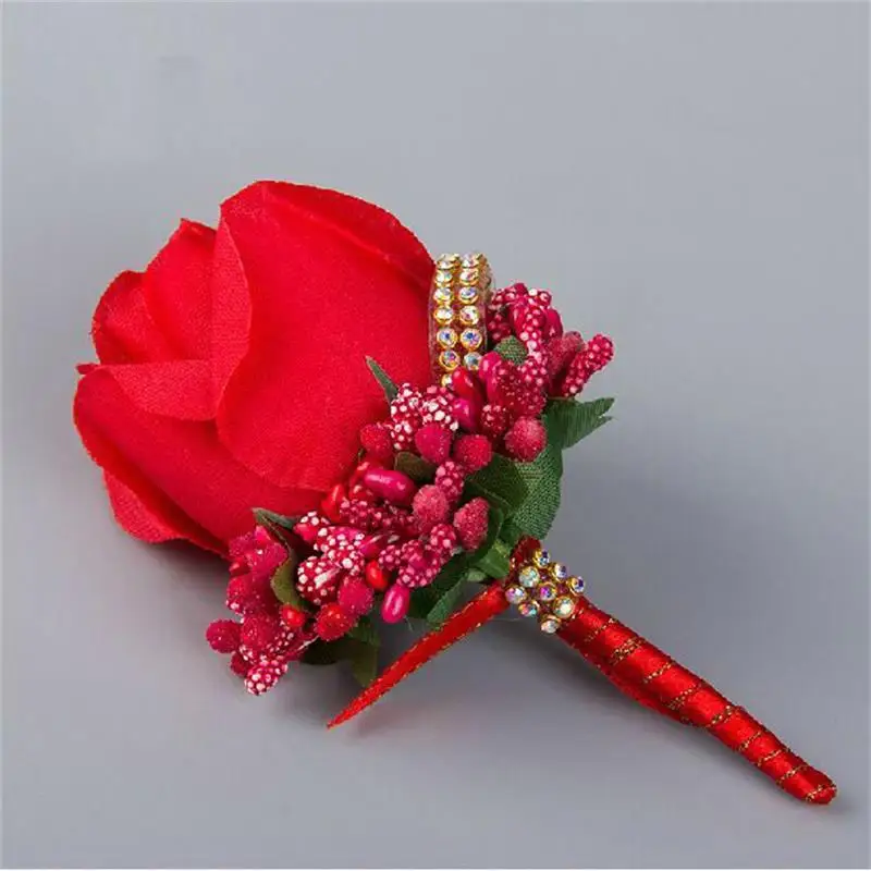 1 шт. корсаж цвета слоновой кости для мужчин жениха шафера Шелковая Роза цветок