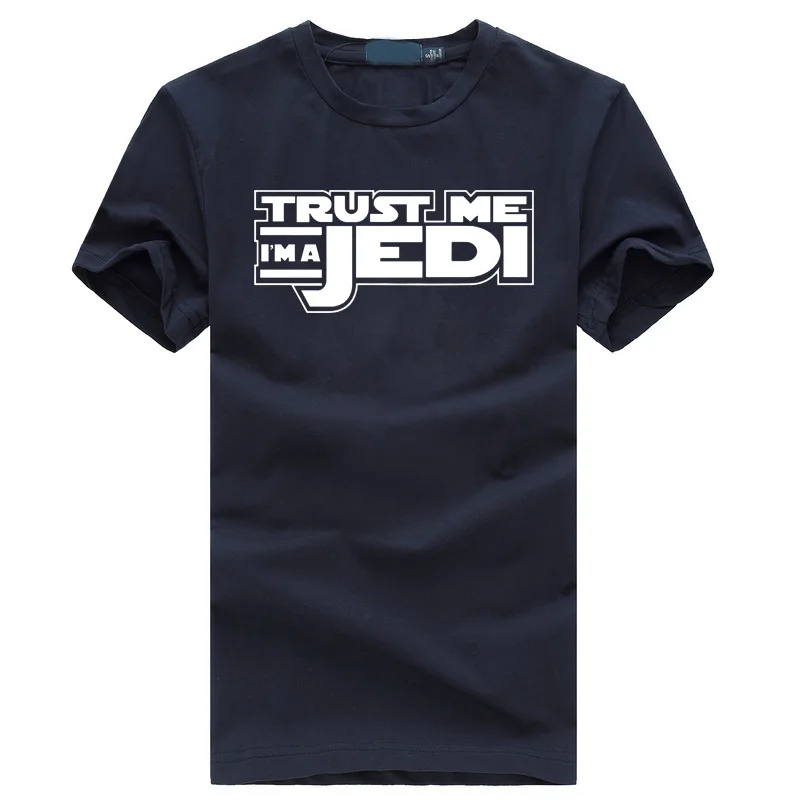 Летняя забавная уличная черная футболка в стиле хип-хоп homme STAR WAR Trust Me I'm a Jedi, Мужская футболка, модная брендовая одежда для фитнеса