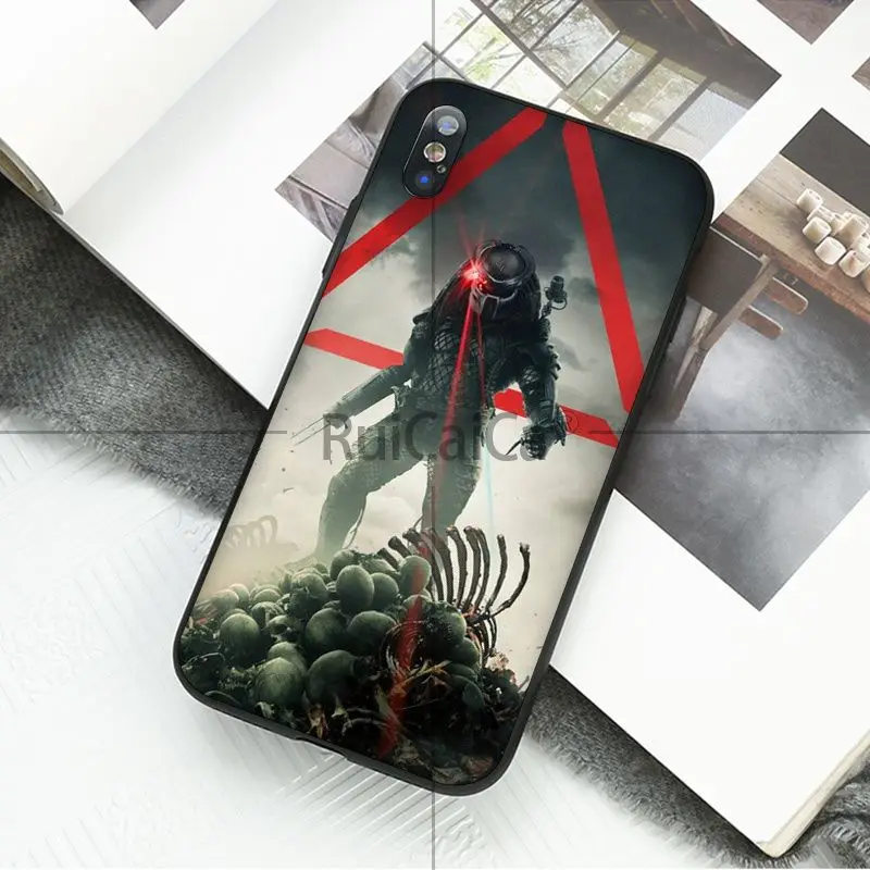 Ruicaica Alien vs Predator TPU Мягкий силиконовый черный чехол для телефона iPhone X XS MAX 6 6s 7 7plus 8