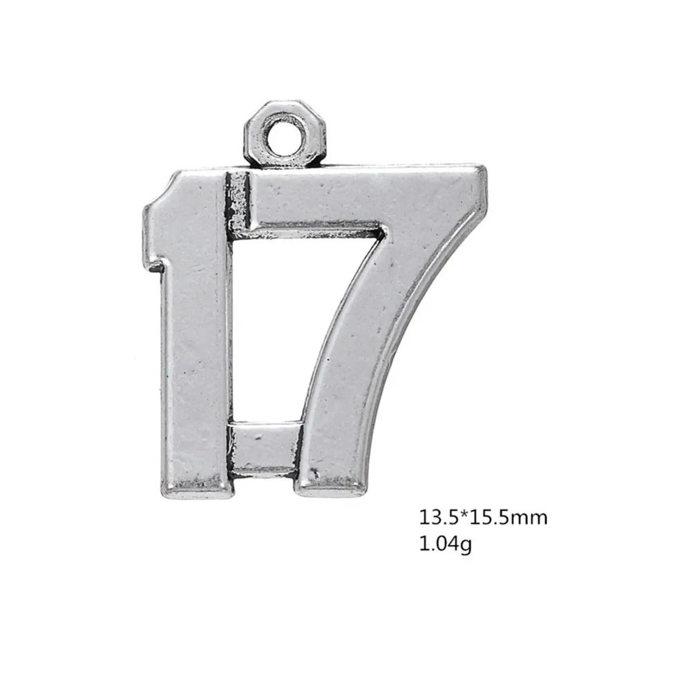 Teamer 20 шт. 10 19 счастливых цифр Шарм с днем рождения для DIY ожерелья изготовления