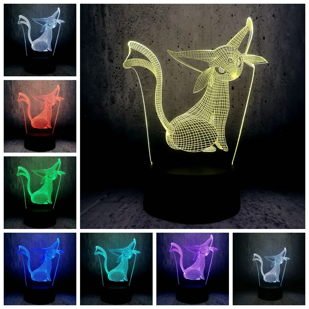 Светодиодная лампа IvysaurCharmander Espeon Sylveon Bulbasau3D с изображением милых парней подарки