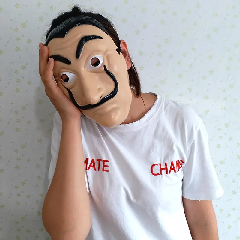 400 pcs/lot Dali Plastic Mask Paper House La Casa De Papel Cosplay Decoration Masquerade Halloween Funny Tool Salvador | Дом и сад