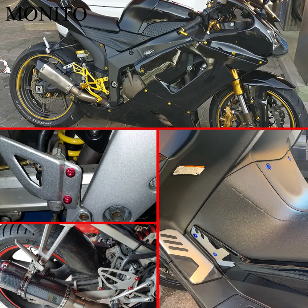 Universal Motorcycle Fairing Body Bolts Scooter Nuts M6 Spire Speed Fastener Clips Screw Spring CNC Aluminum | Автомобили и