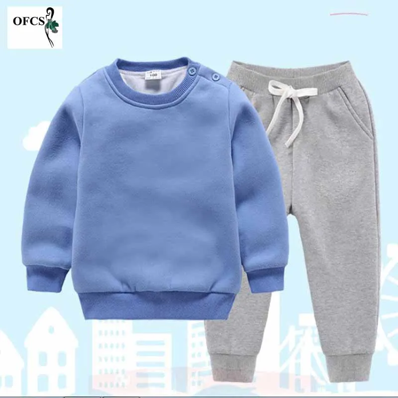 

Children's Suit Wool Knitted Cotton Sweater Sweatshirts + Pants 2Pcs/Set Girls Boys Clothes Infant Warm Pullover Clothing 2-8 Y