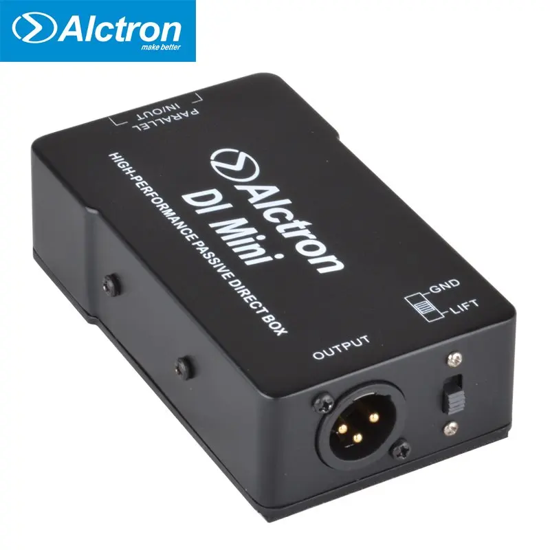 Alctron DIMini пассивный прямой ящик, стерео DI Box с резиновой амортизацией Pad 1/4, XLR выход