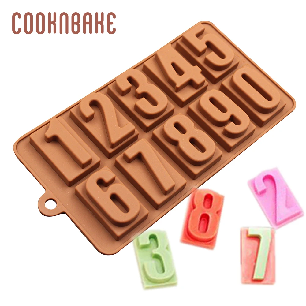 COOKNBAKE форма для шоколада с цифрами, силиконовая форма для торта, конфет, клейкая форма, силиконовая форма для выпечки, печенья, хлеба, 3D инструмент для украшения торта - Цвет: CDSM-104