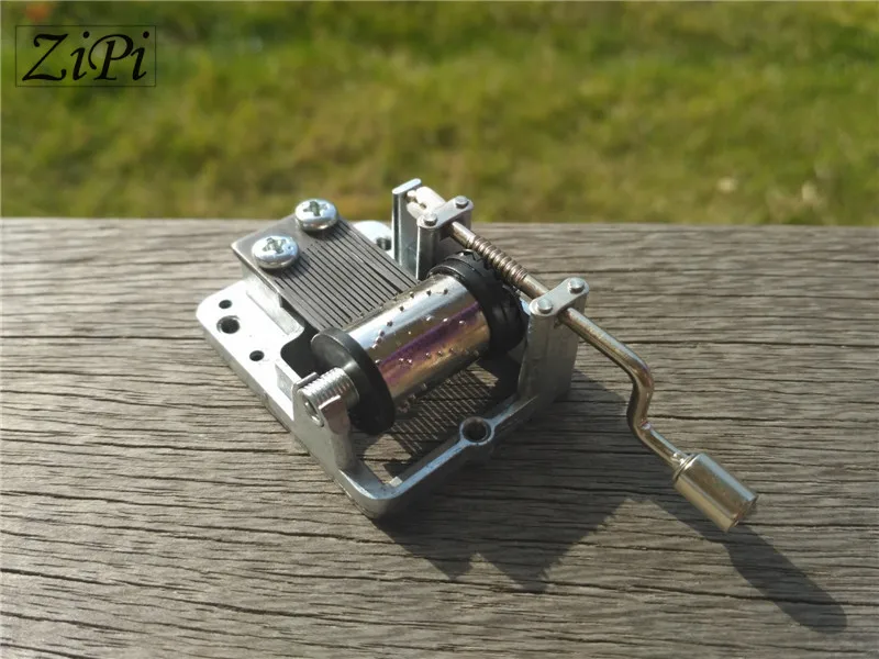 Zipi домашний серебряный DIY ручной кривошипный механизм части хурди-гурди DIY музыкальная шкатулка набор движений 18 мелодий красивая мелодия подарок