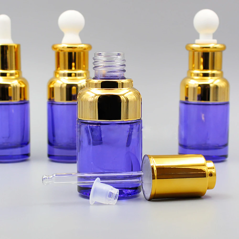 Пустая Пипетка для эфирного масла пурпурная бутылка 30 мл стеклянный контейнер